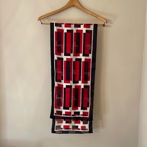 Mark Kay Director Scarf Future Sales Oblong Geometric Abstract Logo 52x11”